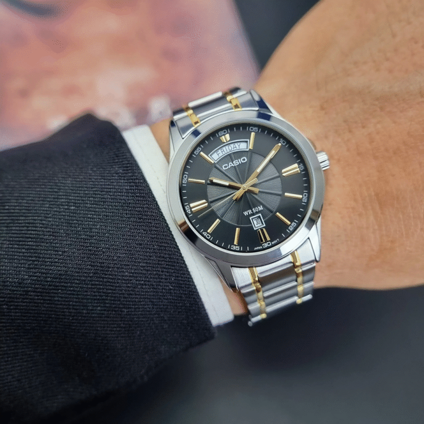 aiwatch_MTP-1381G-1AVDF - Montre CASIO Homme - Bracelet Gris En Acier Inoxydable - Résistante à l'eau - 12 Mois De Garantie - MTP-1381G-1AVDF