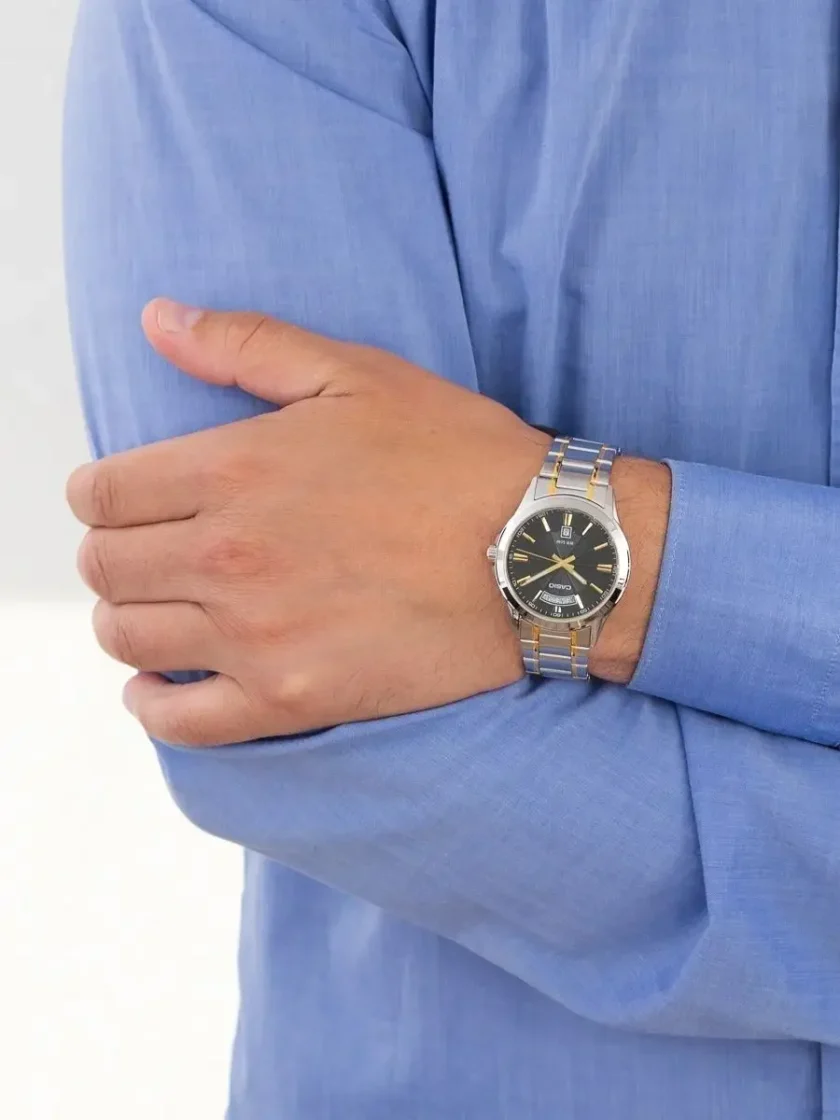 aiwatch_MTP-1381G-1AVDF - Montre CASIO Homme - Bracelet Gris En Acier Inoxydable - Résistante à l'eau - 12 Mois De Garantie - MTP-1381G-1AVDF