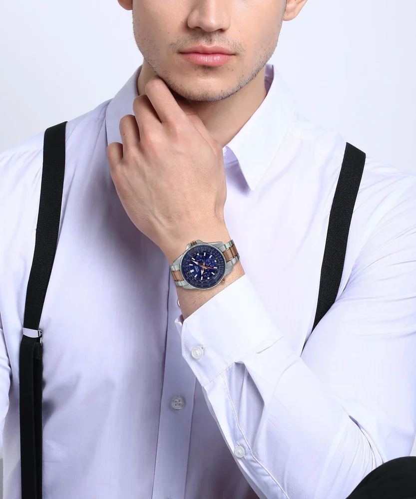 aiwatch_MTP-SW320RG-2AVDF - Montre Casio Homme - Bracelet Gris/Dorée En Acier Inoxydable - Résistante À L'Eau - 12 Mois De Garantie - Mtp-Sw320Rg-2Avdf