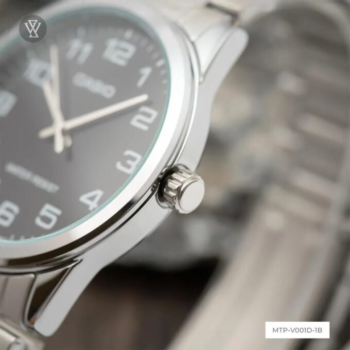 Casio Montre Homme MTP-V001D-1BUDF - Bracelet en Acier - Argent/Noir