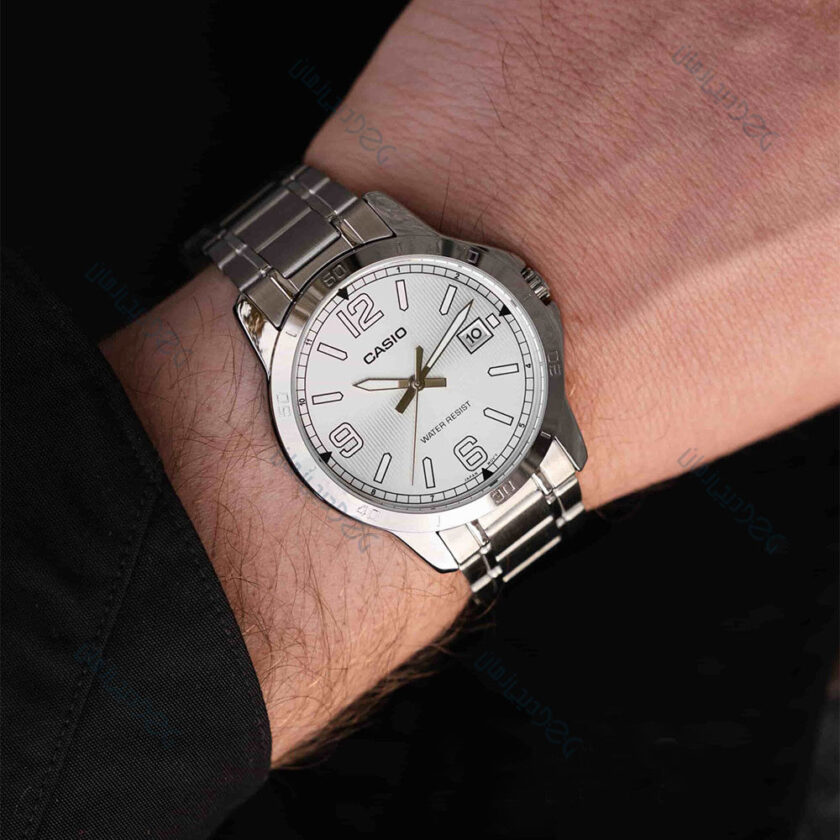aiwatch_MTP-V004D-7B2UDF - Montre-Bracelet Homme Casio Collection MTP-V004D-7B2UDF - Bracelet Gris En Acier Inoxydable - Résistante à L'Eau