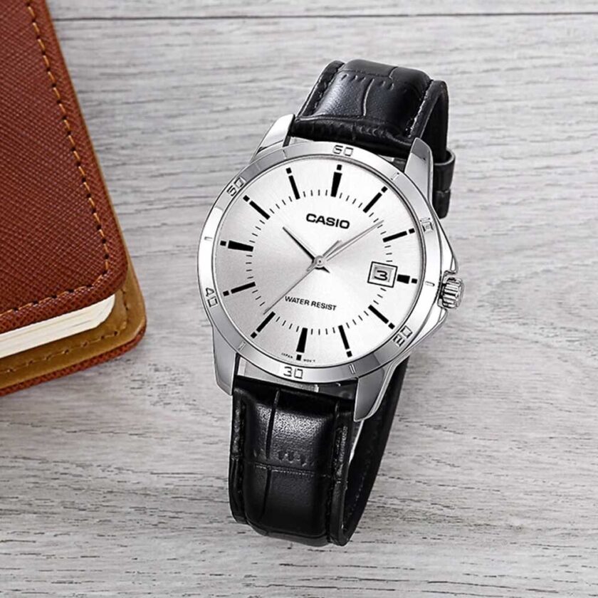 aiwatch_MTP-V004L-7AUDF - Montre Homme Casio - MTP-V004L-7AUDF - Bracelet en cuir noir - Affichage analogique