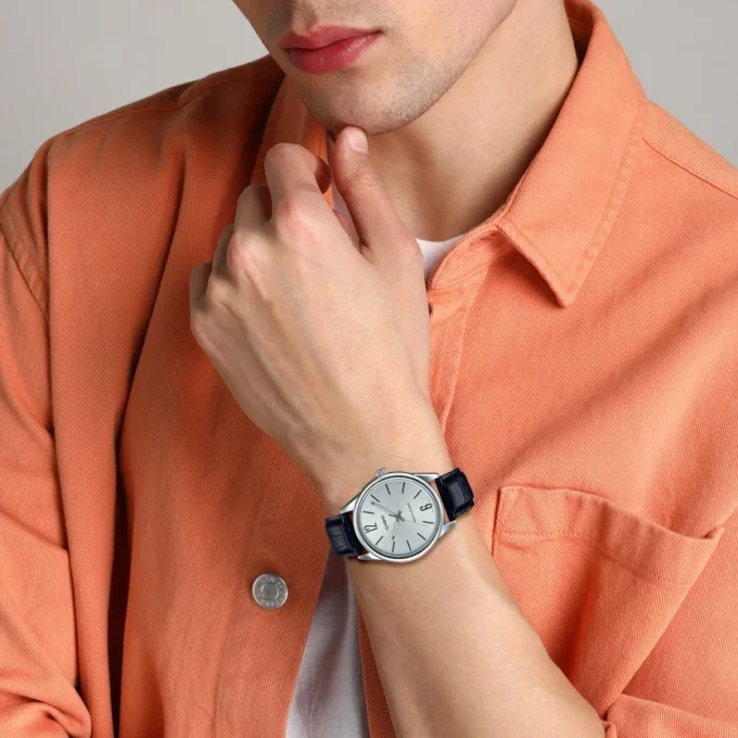 Montre Homme Casio - MTP-V005L-7BUDF - Bracelet en cuir noir - Résistant à l'eau