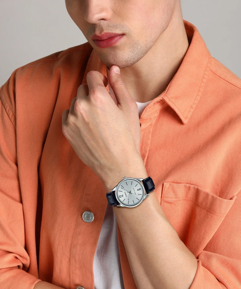 aiwatch_MTP-V005L-7BUDF - Montre Homme Casio - MTP-V005L-7BUDF - Bracelet en cuir noir - Résistant à l'eau