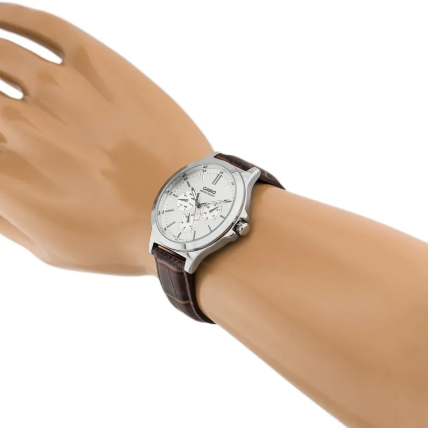 aiwatch_MTP-V300L-7AUDF - Casio Montre Homme - MTP-V300L-7AUDF - Bracelet en cuir marron - Résistant à l'eau