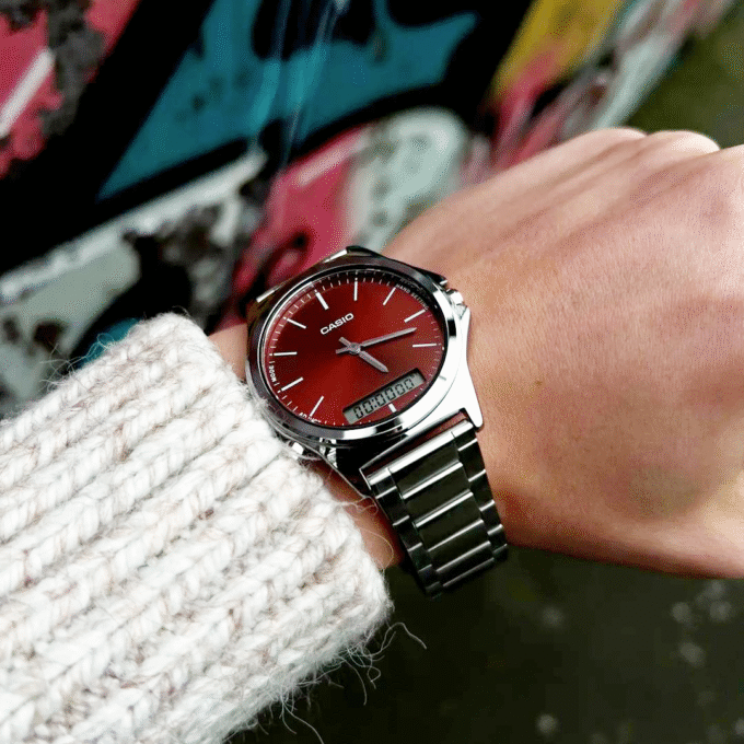 Montre-Bracelet Homme Casio Collection MTP-VC01D-5EUDF - Bracelet Gris En Acier Inoxydable- Résistante à L'Eau