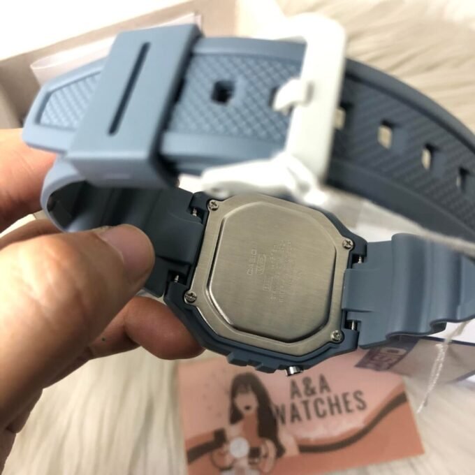 Montre Unisexe Casio Vintage Numérique W-218HC-2AV - Bracelet Bleu En Résine - Résistance à l'eau 5 ATM