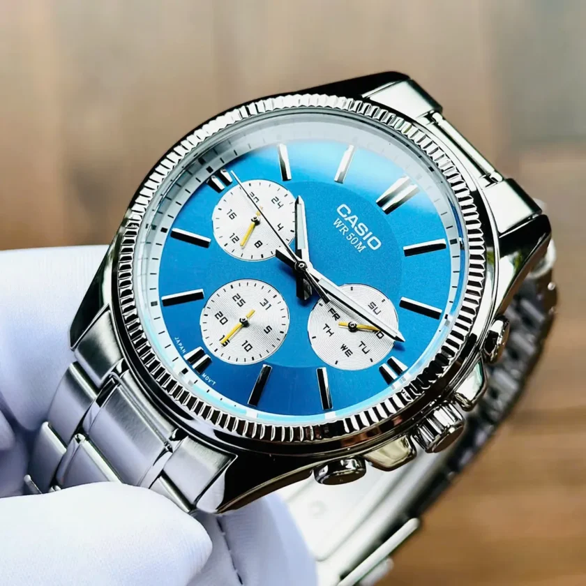 montre homme casio mtp 1375d 2a2vdf bracelet en acier inoxydable affichage analogique résistant à l'eau