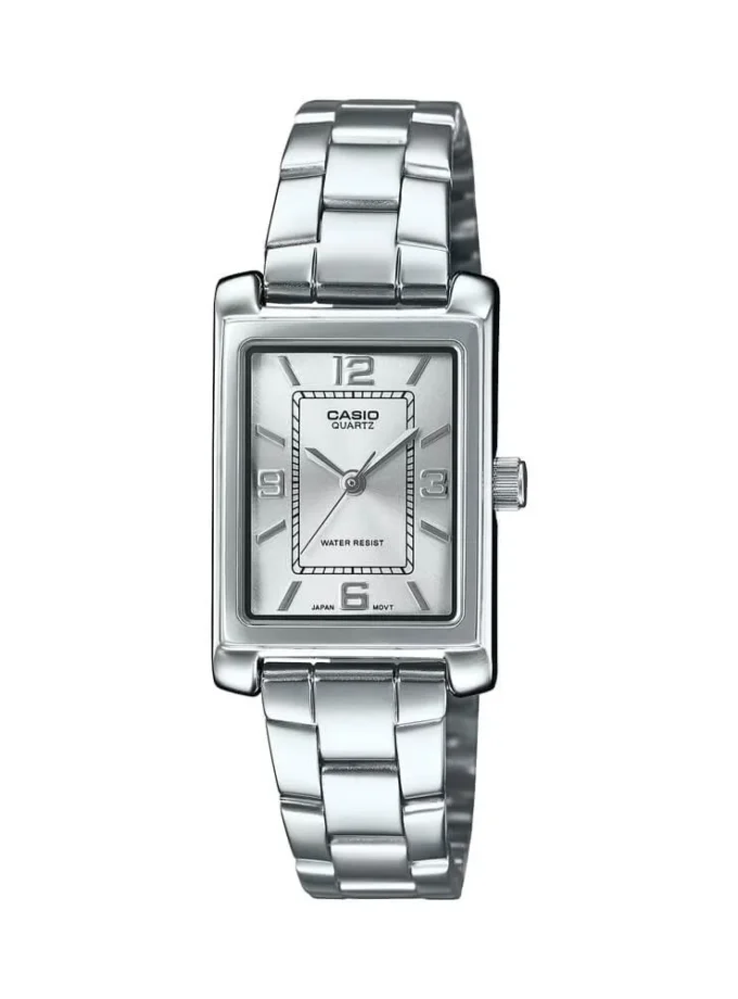 montre classique femme design Élégant, bracelet acier inoxydable, résistance à leau, cadran argenté acier argent référence ltp 1234dd 7adf