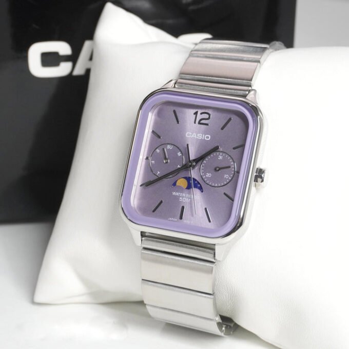 montre homme analogique, résistante à leau, bracelet acier inoxydable, design Élégant acier argent référence mtp m305d 6avdf