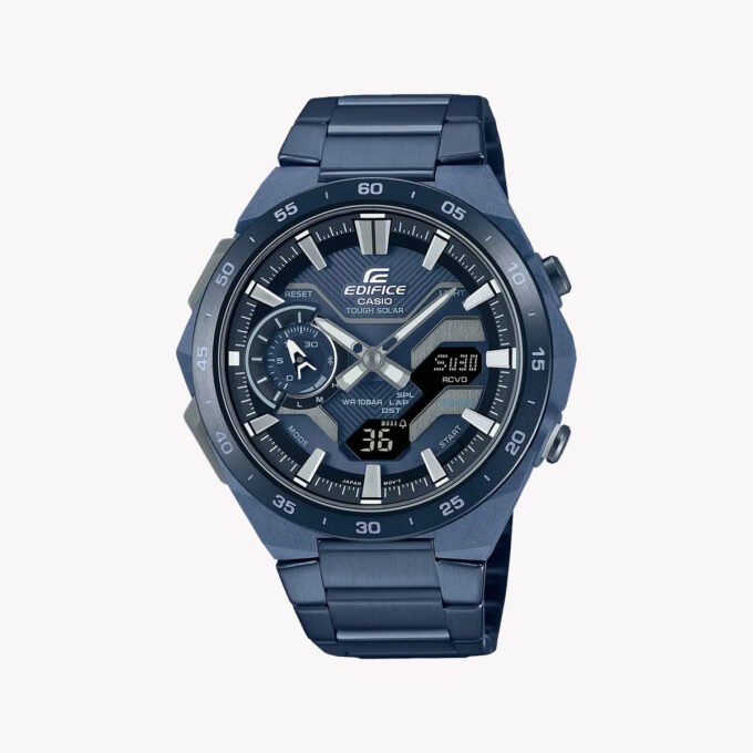 montre casio edifice homme chronographe bluetooth acier inoxydable bleu Étanche référence ecb 2200cb 2adf