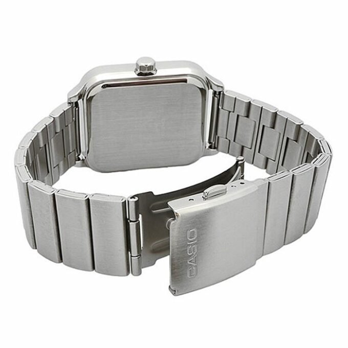 Montre Homme Casio Quartz Acier Inoxydable, Affichage Analogique, Jour-Date-Mois, Résistante à l’eau, Bracelet Argent, Cadran Blanc – MTP-M305D-7AVDF