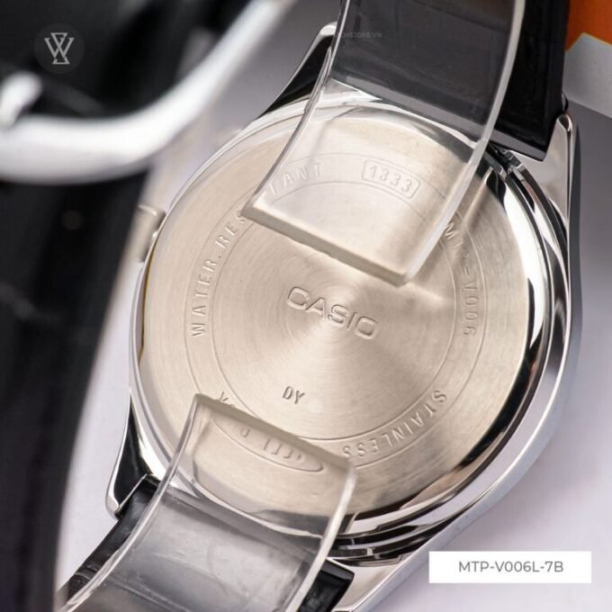 Montre Casio Homme - MTP-V006L-7BUDF - Bracelet en cuir noir - Affichage analogique - Résistant à l'eau