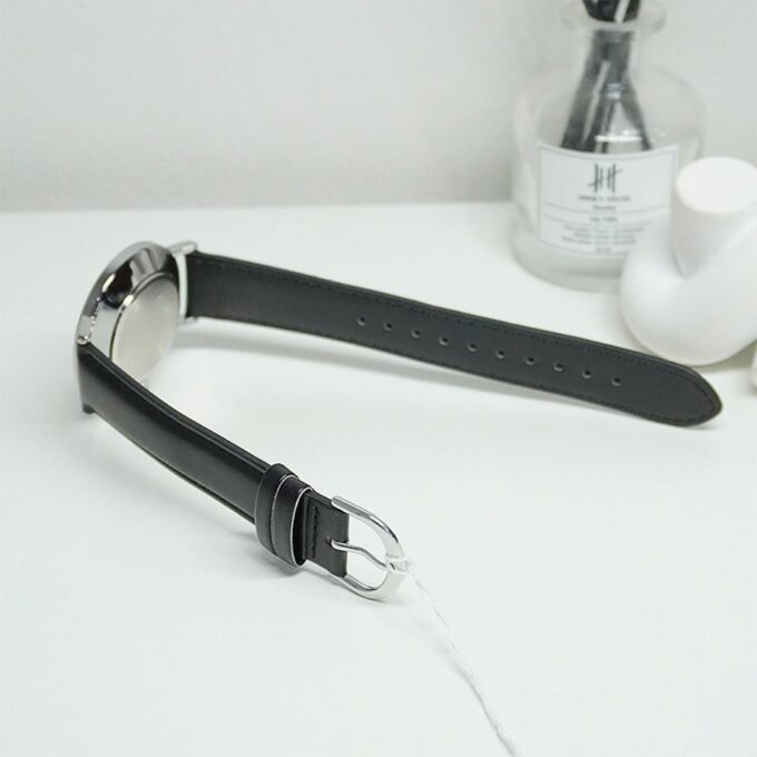 Montre Analogique Casio Pour Homme, Bracelet en Cuir Noir Minimaliste, Cadran Noir Concave, 3 Aiguilles - MTP-VT03L-1BDF