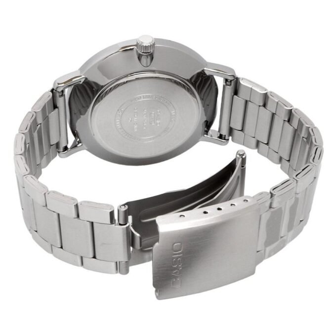 Montre homme Casio MTP-VT04D-1EDF – Acier inoxydable, 46×40 mm, verre minéral, bracelet métal, étanche, autonomie 3 ans, référence MTP-VT04D-1EDF