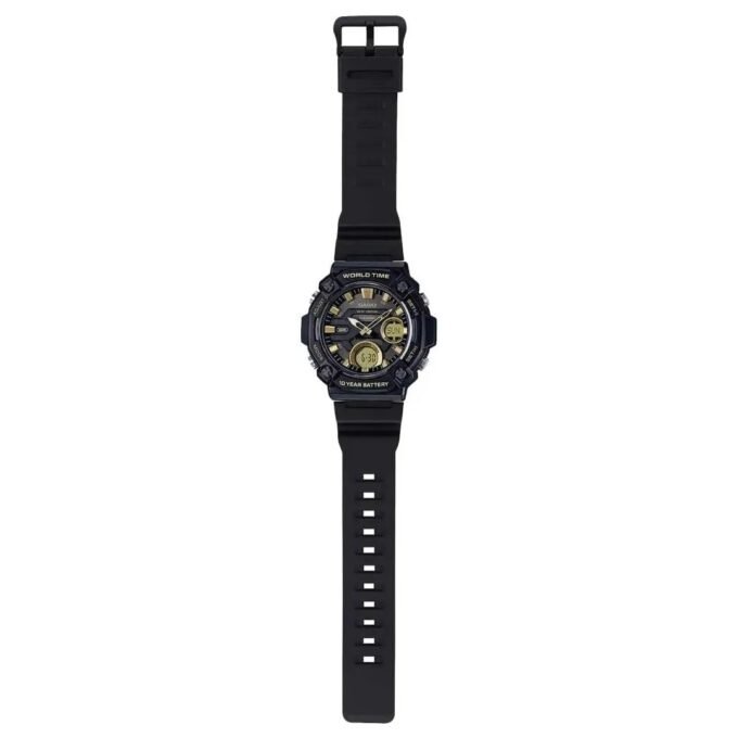 Montre Homme Casio Combinaison analogique-numérique AEQ-120W-9AV - Bracelet Noir en Résine - Résistance à l'eau 10 ATM