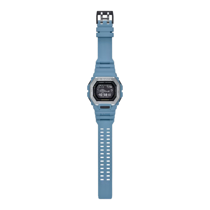 Montre Homme Casio G-SHOCK - GBX-100-2ADR - Bracelet en Résine Bleu Ciel - Affichage Numérique - Résistant à l'eau - Bluetooth