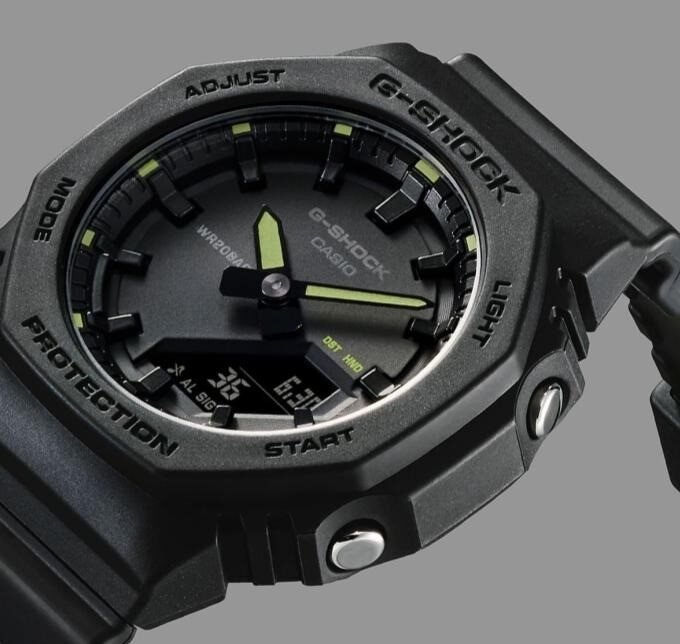 Montre Casio GMA-P2100SA-1A2DR - Analogique et Numérique - Affichage 24h/AM-PM, Chronographe, 5 Alarmes, Calendrier Automatique, Éclairage LED Super Illuminator, Résistant aux Chocs - Noir - Référence GMA-P2100SA-1A2DR