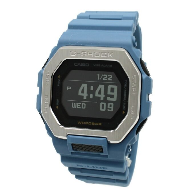 Montre Homme Casio G-SHOCK - GBX-100-2ADR - Bracelet en Résine Bleu Ciel - Affichage Numérique - Résistant à l'eau - Bluetooth