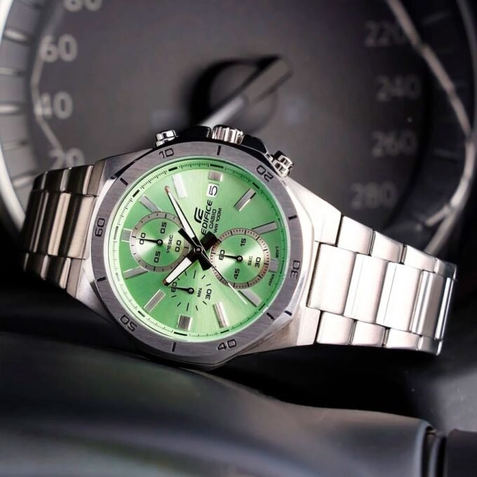 Montre Homme Casio Edifice - Chronographe, Acier Inoxydable, Étanche 100m, Bracelet Acier, Verre Minéral, Bleu, 47mm - EFV-640D-3AVUDF