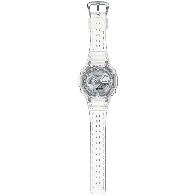 Montre Casio G-Shock GA-2100BM-7A8DR - Homme - Résistance aux chocs, Étanche 200m, Chronomètre, Heure mondiale - Résine/Carbone - Transparent argenté