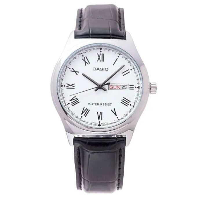 Montre Casio Homme - MTP-V006L-7BUDF - Bracelet en cuir noir - Affichage analogique - Résistant à l'eau