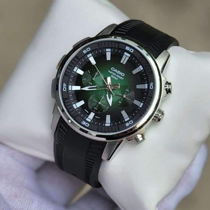 Montre Homme Casio - MTP-E505-3AVDF - Bracelet en Résine noir - Chronographe - Verre minéral