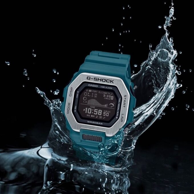 Montre Homme Casio G-SHOCK - GBX-100-2ADR - Bracelet en Résine Bleu Ciel - Affichage Numérique - Résistant à l'eau - Bluetooth