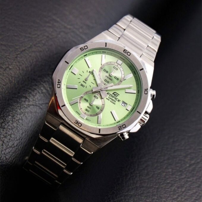 Montre Homme Casio Edifice - Chronographe, Acier Inoxydable, Étanche 100m, Bracelet Acier, Verre Minéral, Bleu, 47mm - EFV-640D-3AVUDF