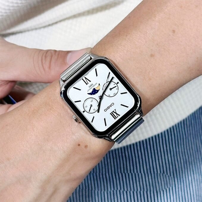 Montre Casio MTP-M305D-7A2VDF Homme - Phase Lunaire, Chronographe, Résistance 50m, Autonomie 3 ans - Acier Inoxydable - Argent - MTP-M305D-7A2VDF