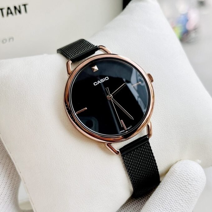 CASIO LTP-E415MBR-1CDF Montre Pour Femmes - Noir/Or Rose