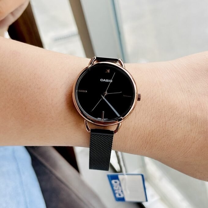 CASIO LTP-E415MBR-1CDF Montre Pour Femmes - Noir/Or Rose