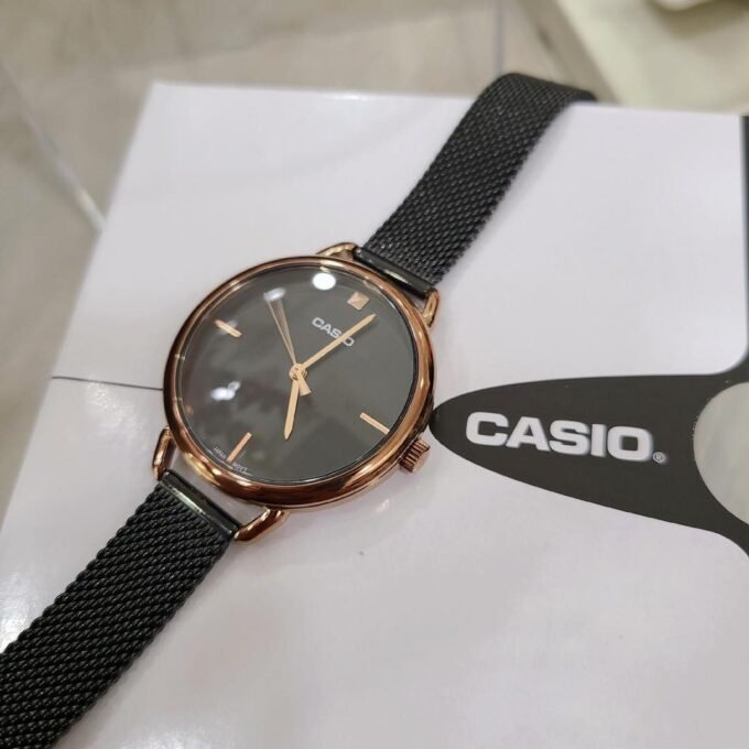 CASIO LTP-E415MBR-1CDF Montre Pour Femmes - Noir/Or Rose
