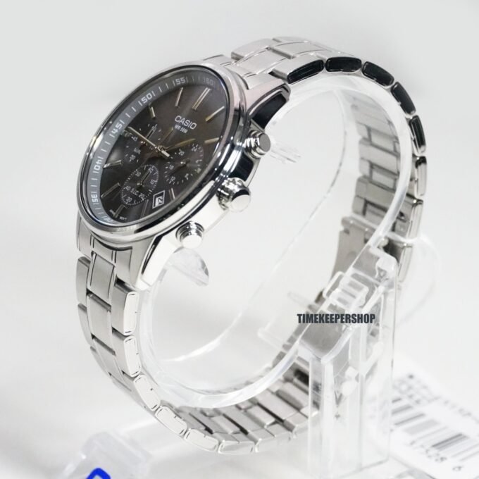 Montre Classique Homme Casio MTP-E515D-1AVDF – Acier Inoxydable, Bracelet Métal, Étanche, Design Élégant – Argenté – Chronographe - MTP-E515D-1AVDF