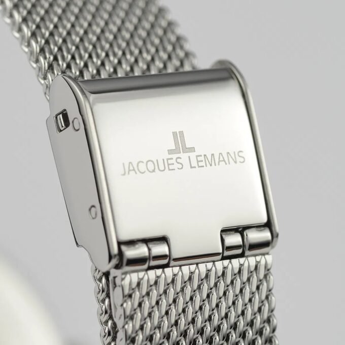 Jacques Lemans 1-2110C - Montre en Acier Inoxydable avec Bracelet en Cuir Noir