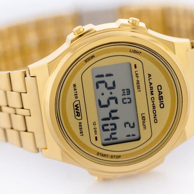 Casio Montre Homme A171WEG-9ADF - Bracelet en Acier Inoxydable - Or