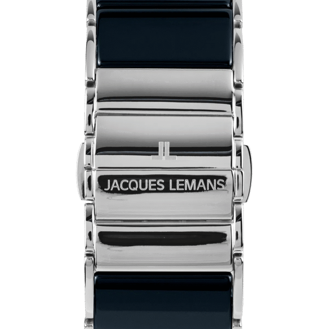 Montre Homme Jacques Lemans – Quartz, Acier Inoxydable, Cadran Bleu, Bracelet Bicolore, Style Rectangulaire - 1-1939F