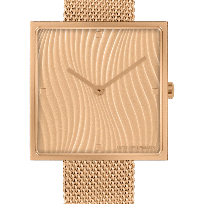 Montre Femme Jacques Lemans 1-2094F – Quartz, Boîtier Or 30 mm, Bracelet Acier Doré, Étanche 5 ATM