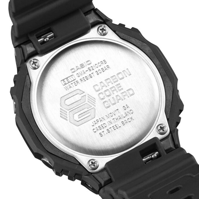 Montre Casio GMA-P2100SA-1A2DR - Analogique et Numérique - Affichage 24h/AM-PM, Chronographe, 5 Alarmes, Calendrier Automatique, Éclairage LED Super Illuminator, Résistant aux Chocs - Noir - Référence GMA-P2100SA-1A2DR