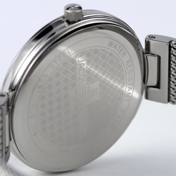 Jacques Lemans 1-2110C - Montre en Acier Inoxydable avec Bracelet en Cuir Noir