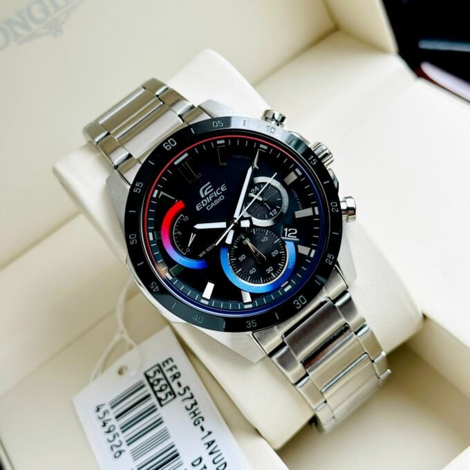 Montre Homme Casio Edifice - Efr-573Hg-1Avudf - Bracelet Gris En Acier Inoxydable - Résistance À L'Eau 10 Atm