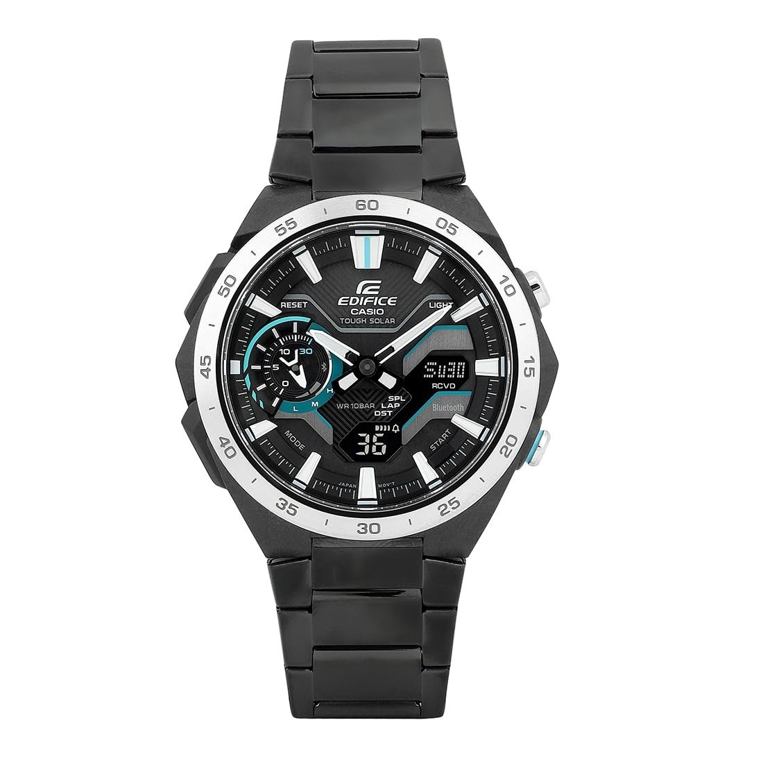 montre classique homme casio edifice ecb 2200dd 1adf – acier inoxydable, chronographe, Étanche, bracelet métal – argent – référence ecb 2200dd 1adf