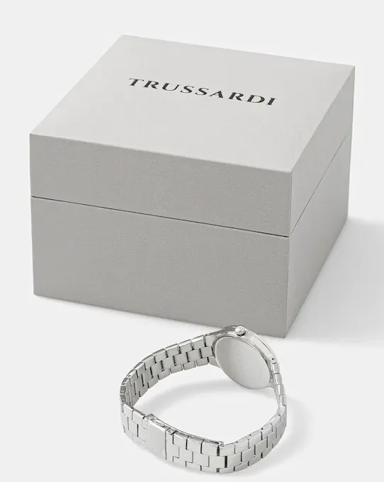 Montre Classique Femme Quartz TRUSSARDI R2453172504 – Acier Argent, Bracelet et Boîtier Acier, Verre Minéral, Résistante 5 ATM, Garantie 24 mois