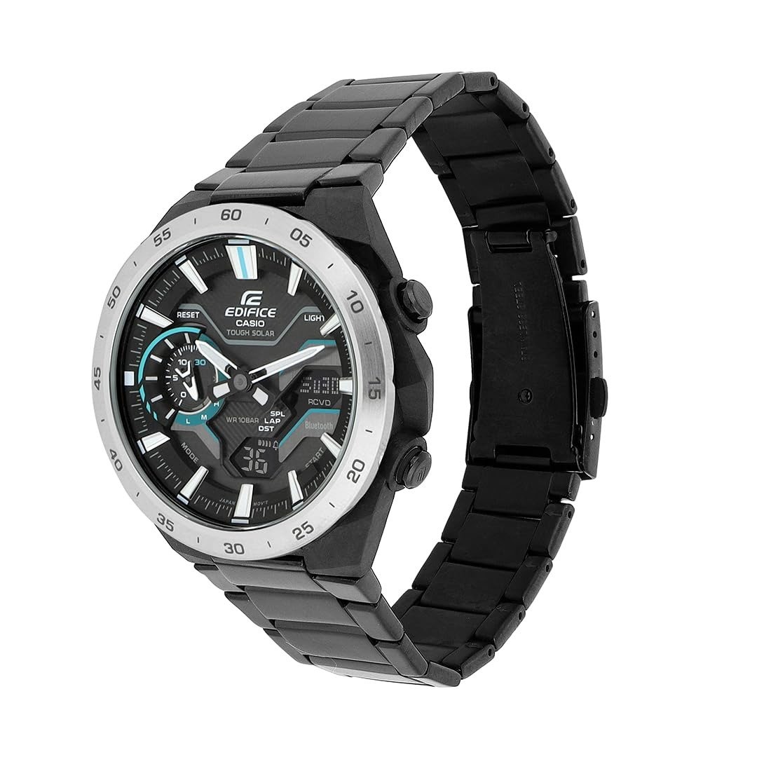 montre classique homme casio edifice ecb 2200dd 1adf – acier inoxydable, chronographe, Étanche, bracelet métal – argent – référence ecb 2200dd 1adf