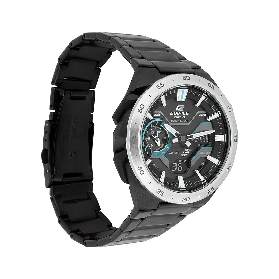 montre classique homme casio edifice ecb 2200dd 1adf – acier inoxydable, chronographe, Étanche, bracelet métal – argent – référence ecb 2200dd 1adf