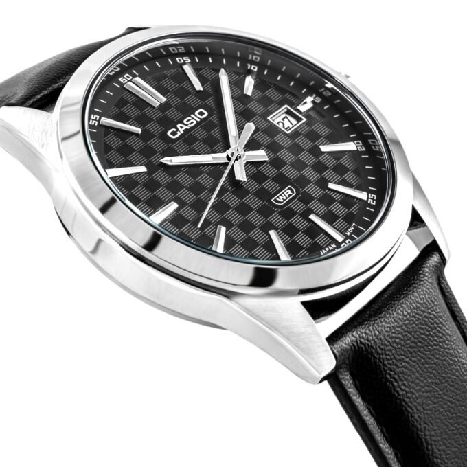 Montre Homme Casio - MTP-VD03L-1AUDF - Bracelet en Cuir noir - Affichage analogique - Résistant à l'eau