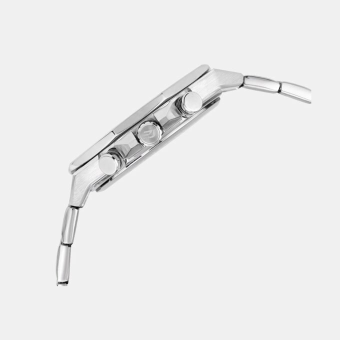 Montre homme solaire Casio Edifice – Chronographe, acier inoxydable, verre saphir, étanche 10 bar, bracelet acier, 49×44 mm, argent - EFS-S570D-3AUDF