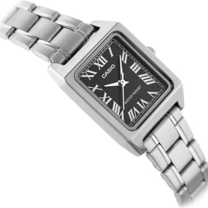 Casio Montre Femme LTP-V007D-1EUDF - Bracelet en Acier Inoxydable - Argent/Noir