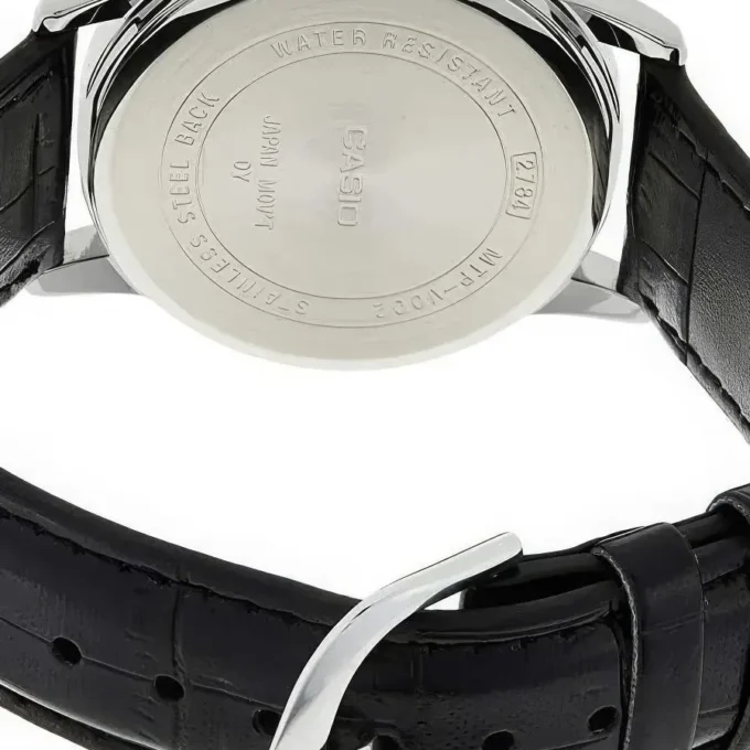 Montre Homme Casio - MTP-V002L-1B3UDF - Bracelet en Cuir Noir - Affichage analogique - Résistant à l'eau