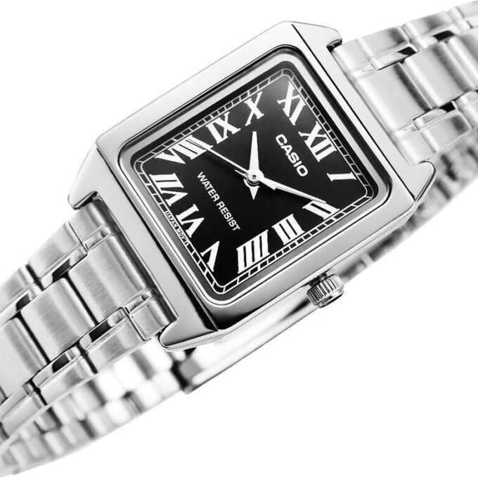 Casio Montre Femme LTP-V007D-1EUDF - Bracelet en Acier Inoxydable - Argent/Noir